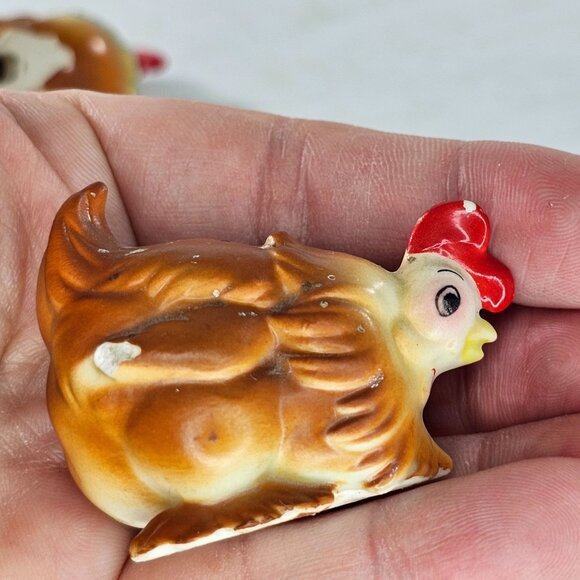 Vintage Josef Originals Miniature Hen Rooster Japan 1970s Chicken Farm *Chipped* - Picture 7 of 10